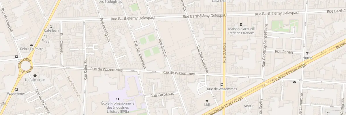 Plan du 87 Rue Gantois à Lille