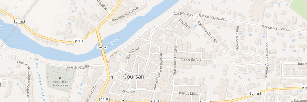 Plan du 2 Pas J-jacques Rousseau à Coursan