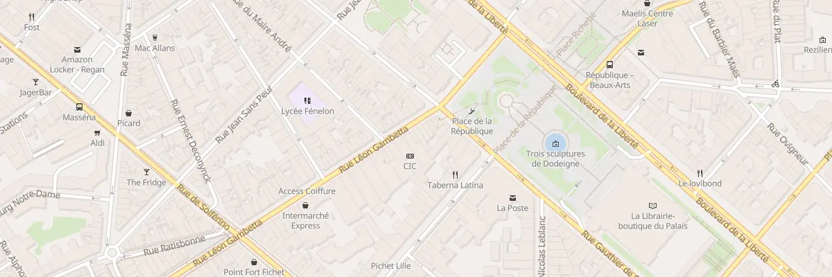 Plan du 21 Rue Léon Gambetta à Lille