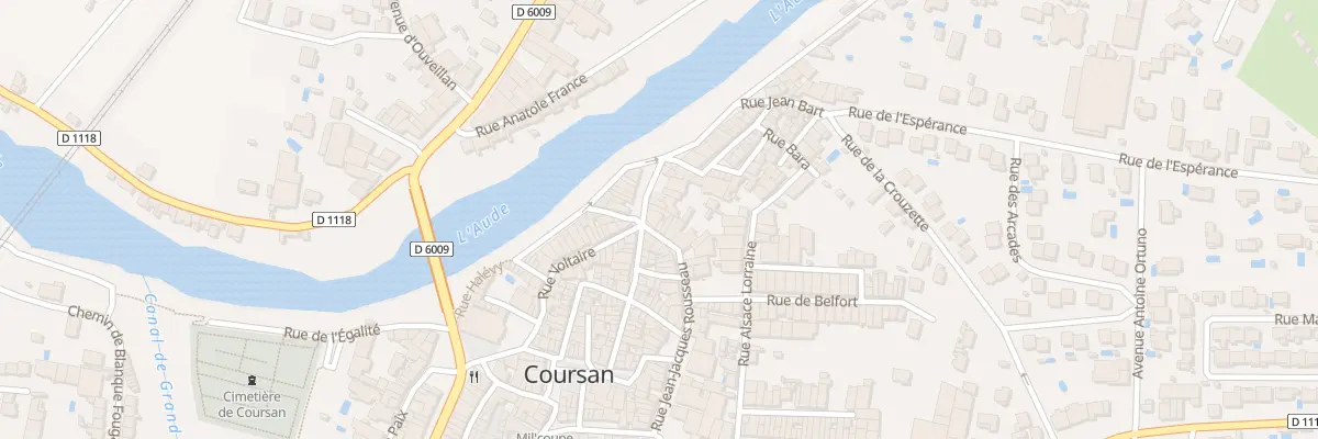 Plan du 1 Rue J-jacques Rousseau à Coursan