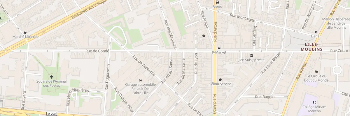 Plan du 3 Rue Albert Samain à Lille