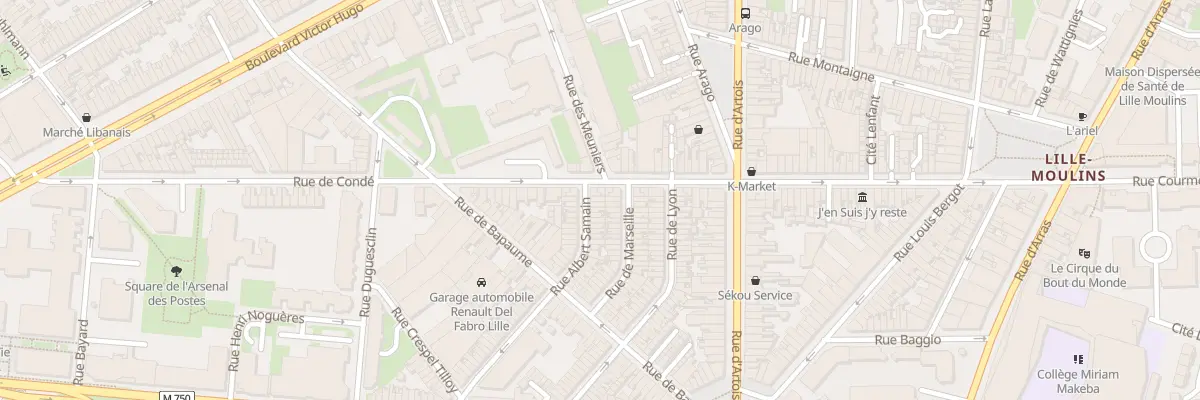 Plan du 1 Rue Albert Samain à Lille