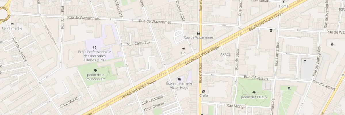 Plan du 118 Bd Victor Hugo à Lille