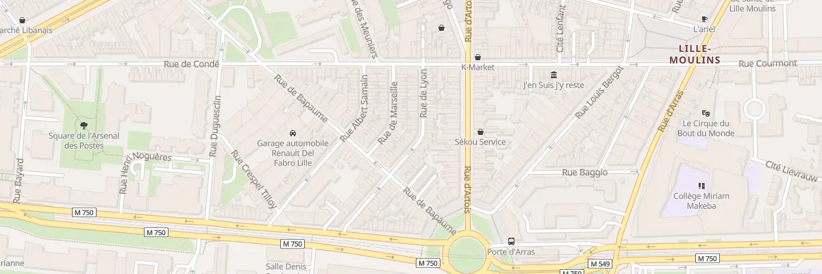 Plan du 34 Rue de Lyon à Lille