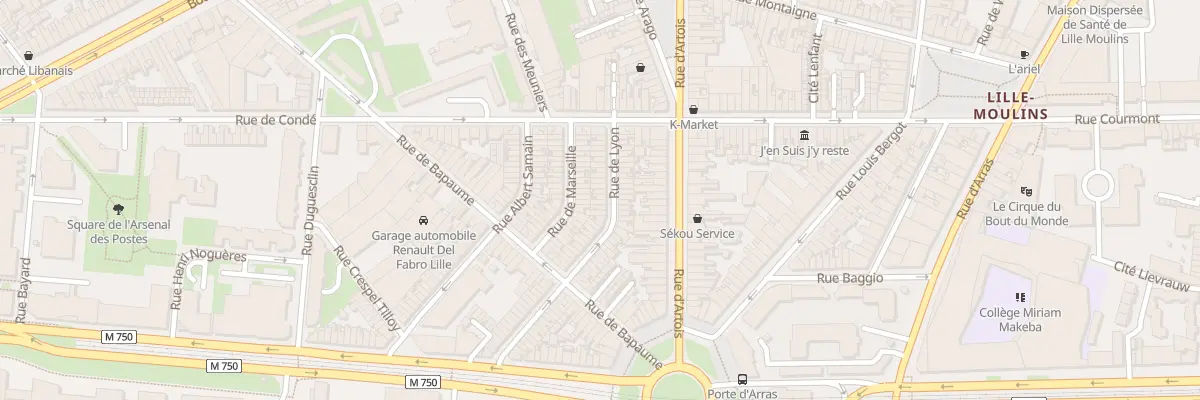 Plan du 24 Rue de Lyon à Lille