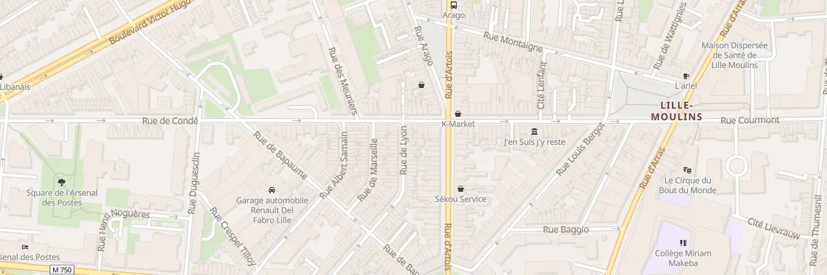 Plan du 3 Rue de Lyon à Lille