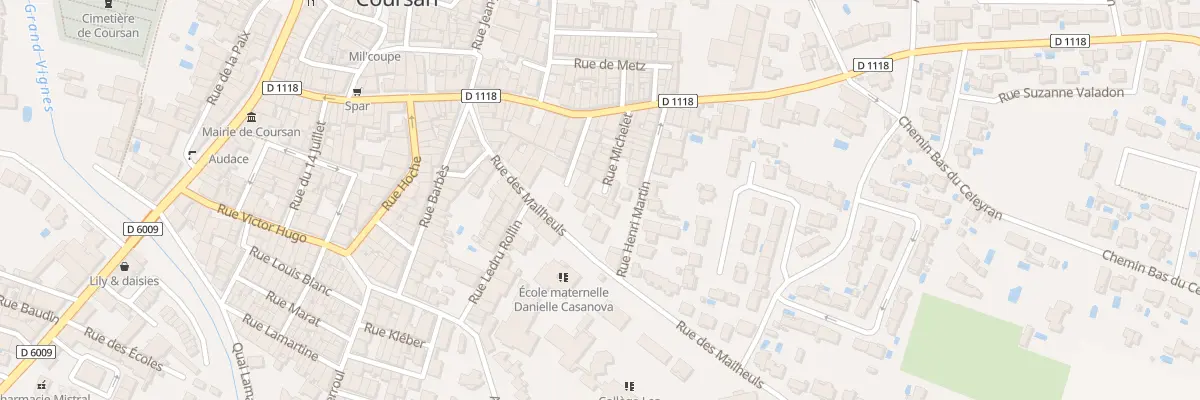 Plan du 16 Rue Michelet à Coursan