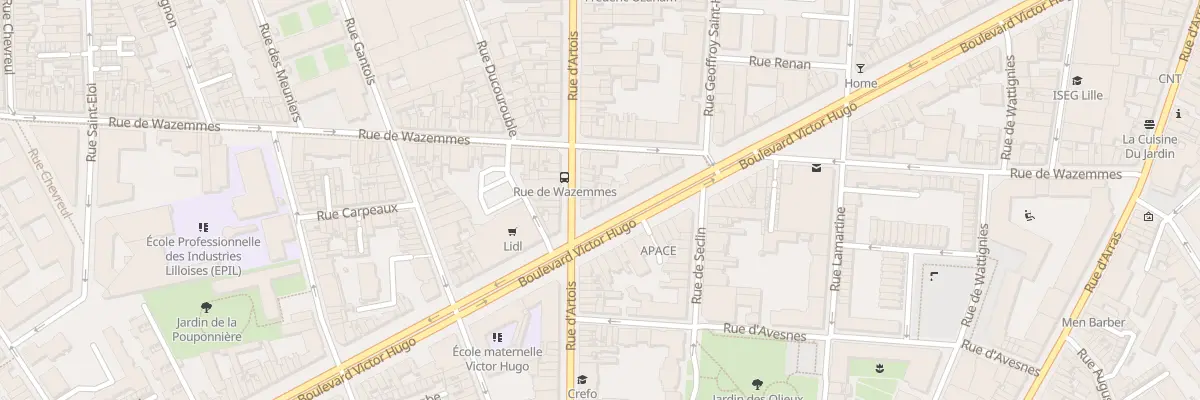 Plan du 102 Bd Victor Hugo à Lille