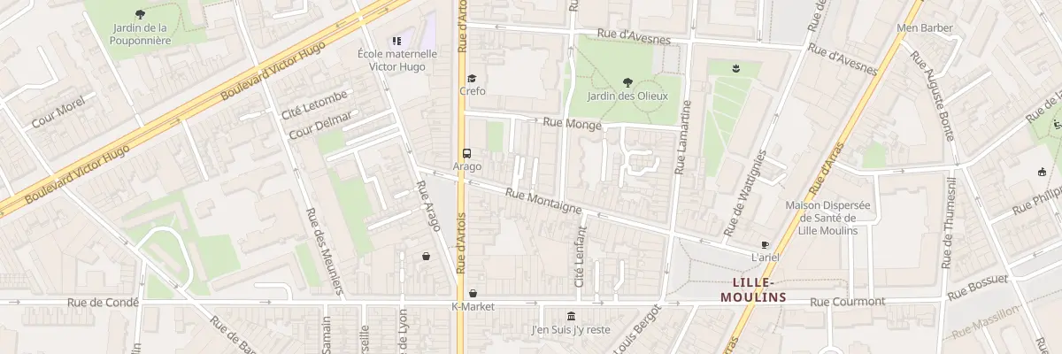 Plan du 1 Crs Stricanne Rue Montaigne à Lille