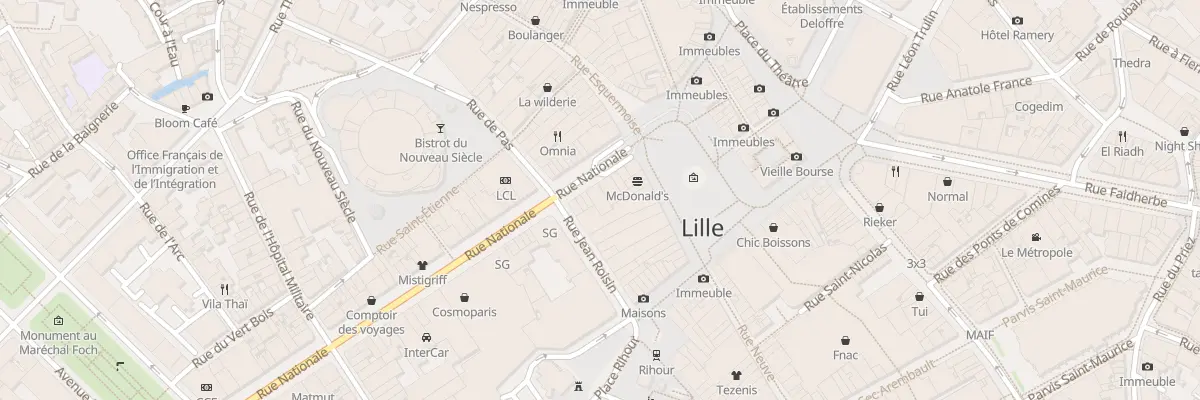 Plan du 9 Rue Nationale à Lille