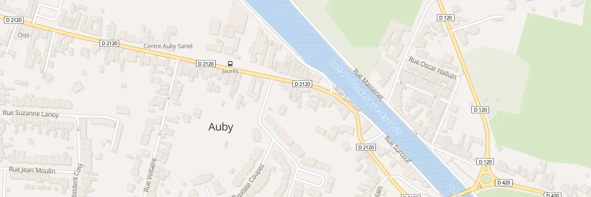Plan du 34 Rue Jean Jaurès à Auby