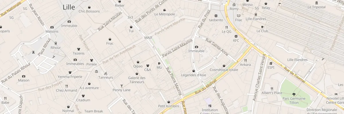 Plan du 2 Prv Saint-Maurice à Lille