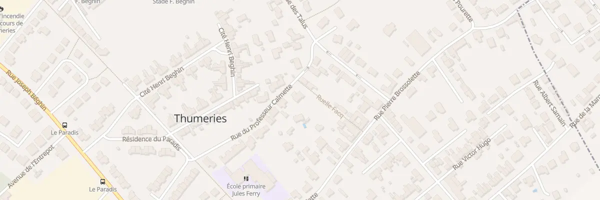 Plan du 9 Rue du Prof Calmette à Thumeries