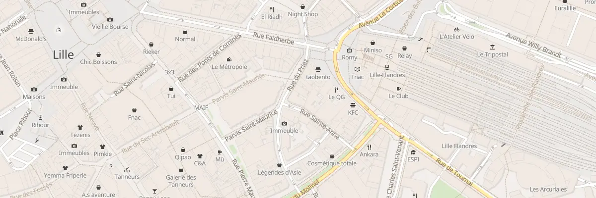 Plan du 7 Rue Sainte-Anne à Lille