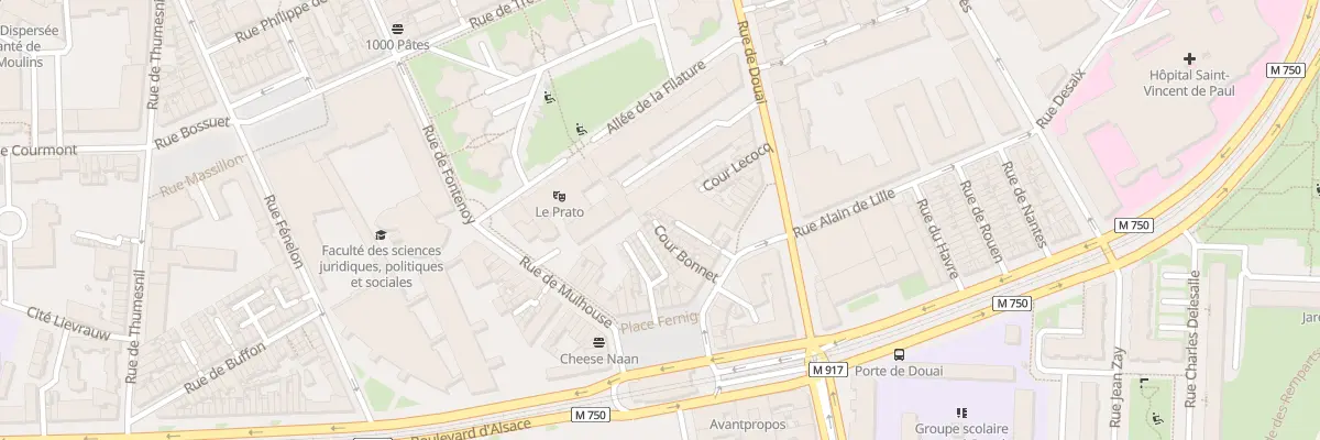 Plan du 17 Cour Bonnet 26 Rue St Quentin à Lille