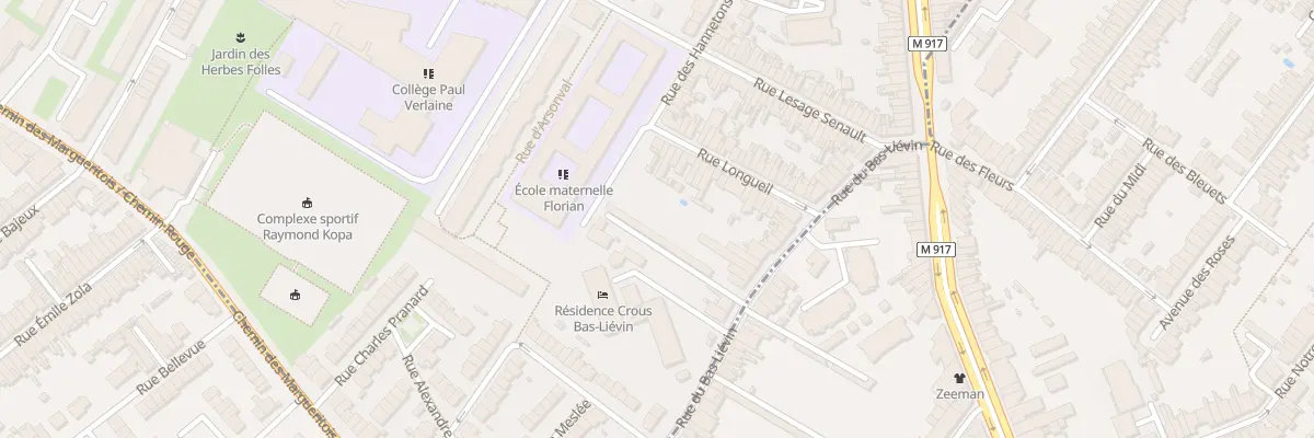 Plan du 38 Rue du Bas-Liévin à Lille