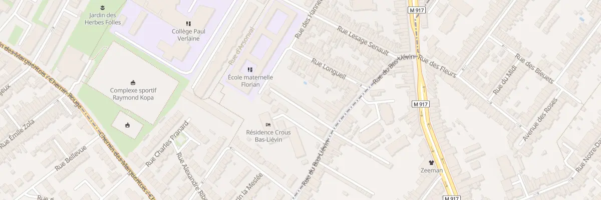 Plan du 40 Rue du Bas-Liévin à Lille