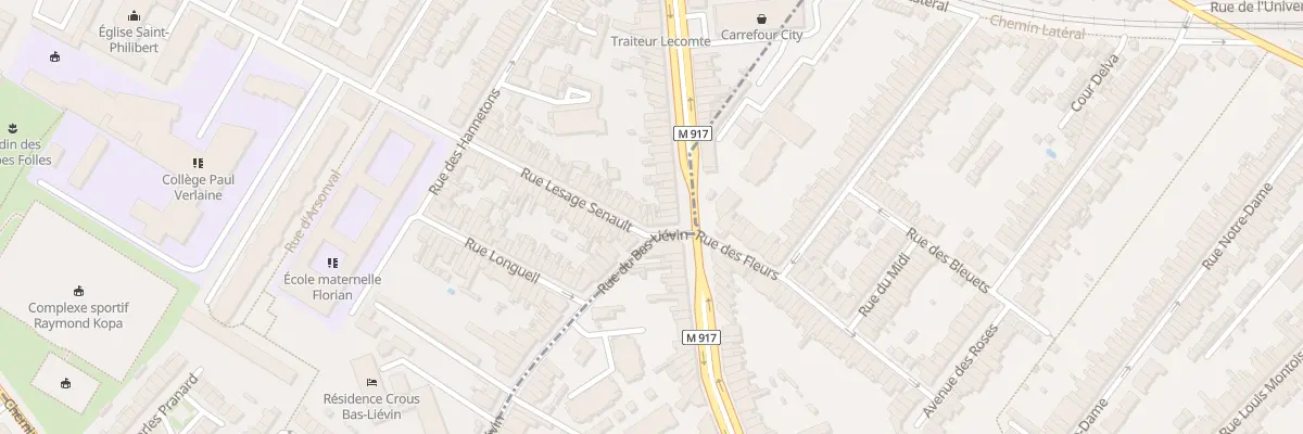 Plan du 2B Rue du Bas-Liévin à Lille