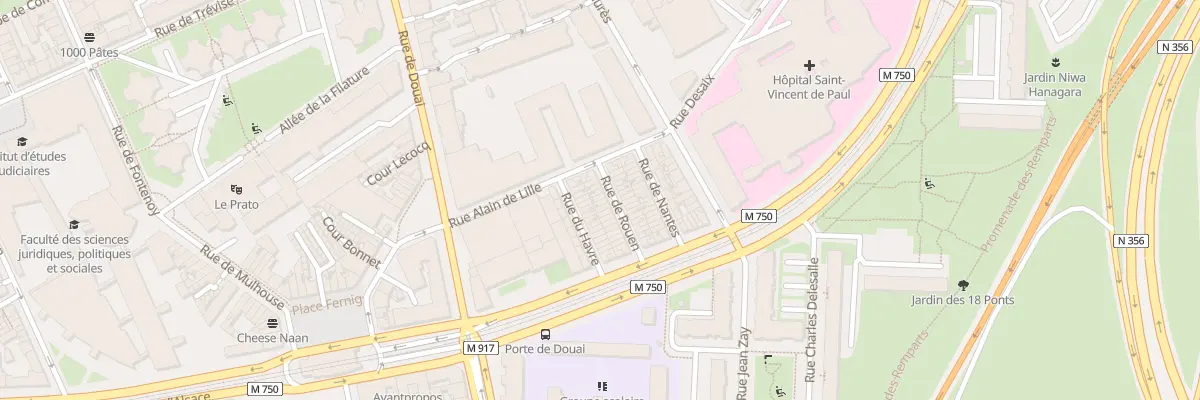 Plan du 8 Rue de Rouen à Lille