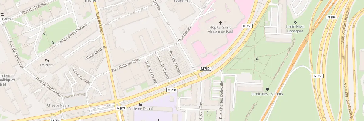 Plan du 92 Rue Jean Jaurés à Lille
