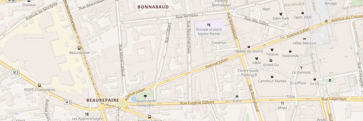 Plan du 12 Rue Beaumarchais à Clermont-Ferrand