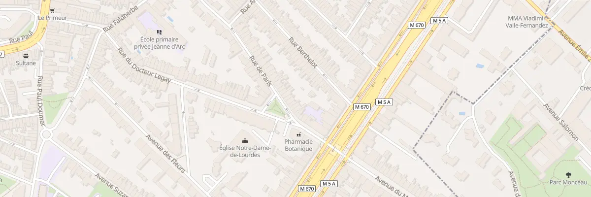 Plan du 93 Rue de Paris à La Madeleine