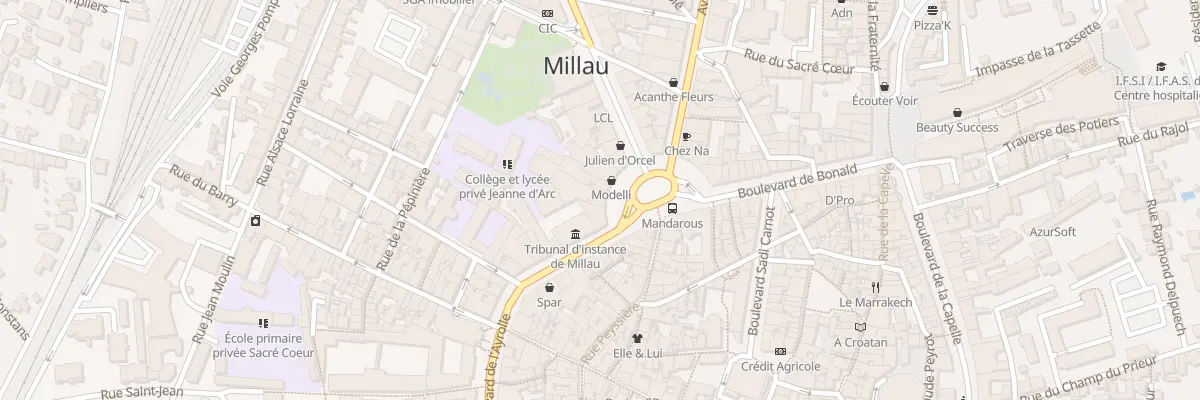 Plan du 2 Pl du Mandarous à Millau