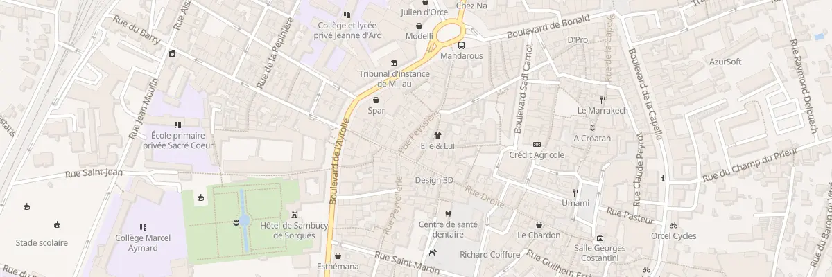 Plan du 5 Rue Peyssière à Millau