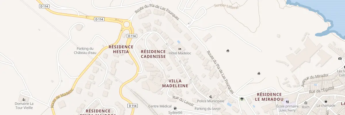 Plan de la Rue Romain Rolland à Collioure