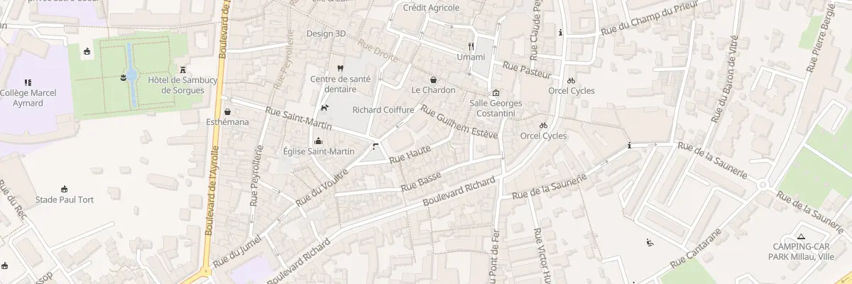 Plan du 5 Rue Haute à Millau