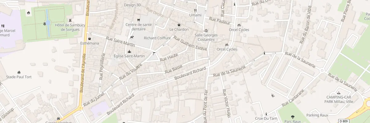 Plan du 33 Rue Basse à Millau