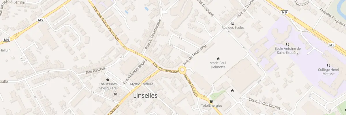 Plan du 9 Rue Clemenceau à Linselles