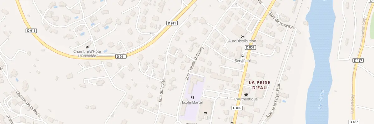 Plan du 272 Rue Claude Debussy à Millau