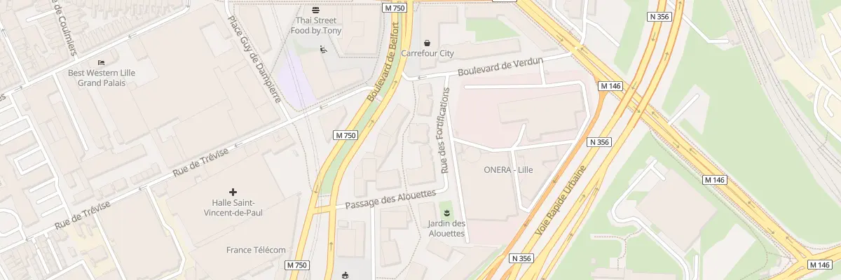 Plan du 100 Pas des Alouettes à Lille