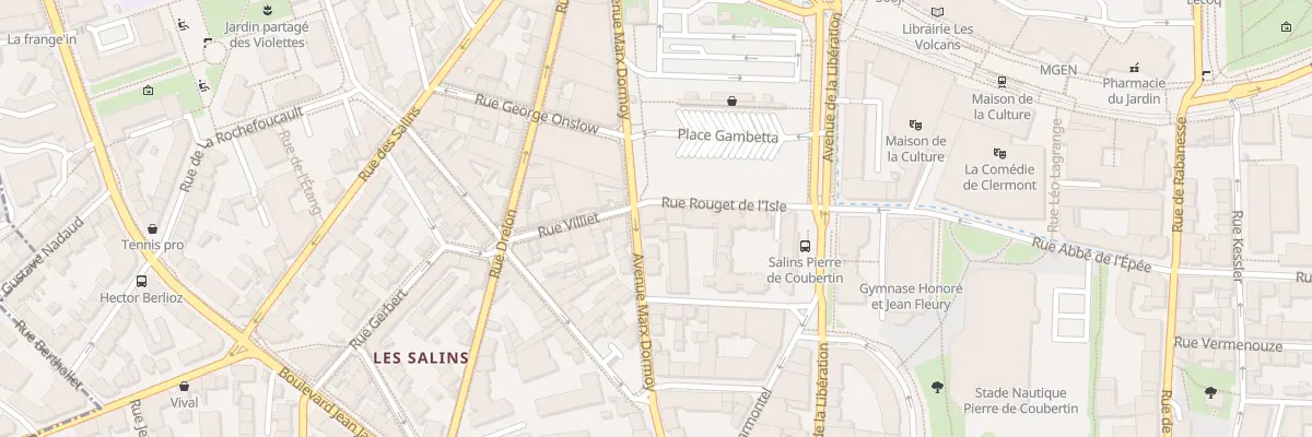 Plan du 2 Rue Rouget-de-L’Isle à Clermont-Ferrand