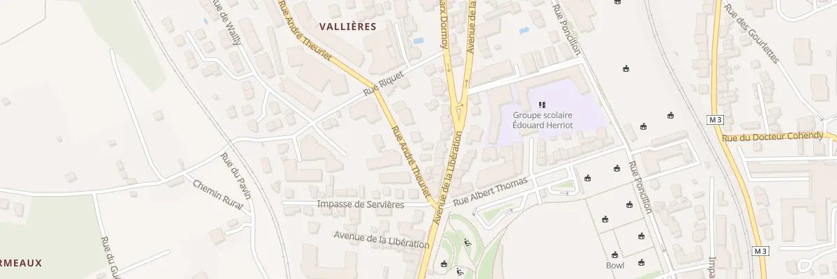 Plan du 93 Rue André Theuriet à Clermont-Ferrand