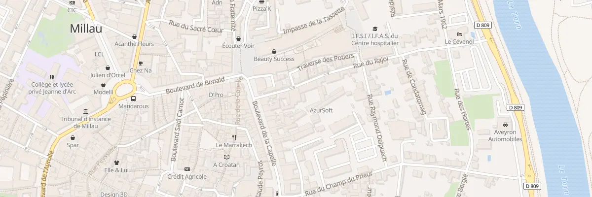 Plan du 12 Rue du Rajol à Millau