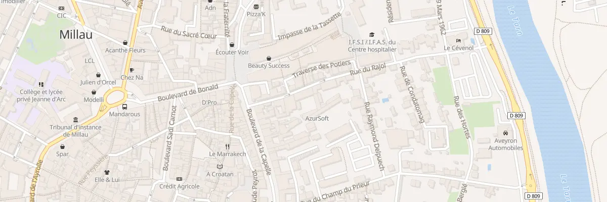Plan du 18 Rue du Rajol à Millau