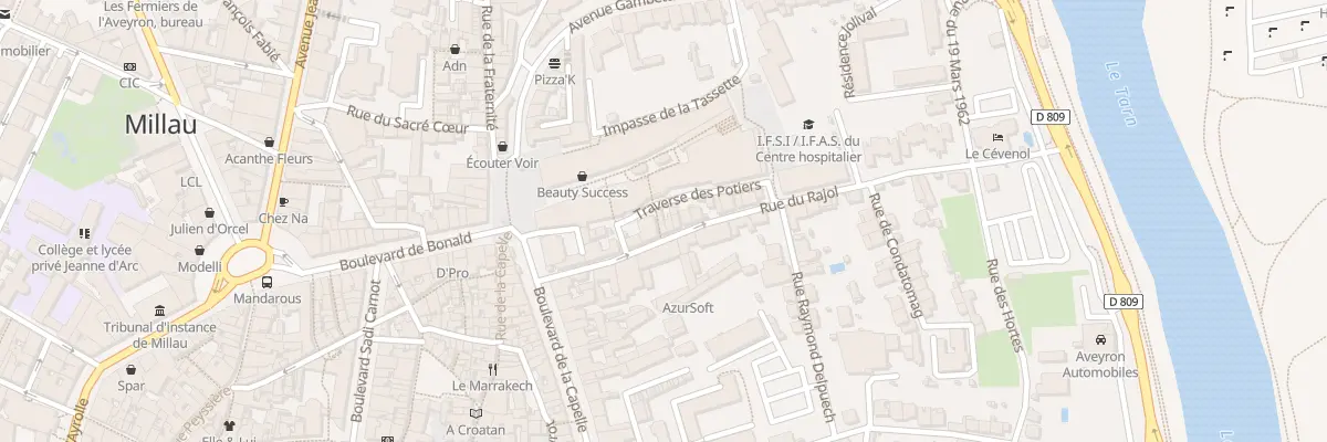 Plan du 23 Rue du Rajol à Millau