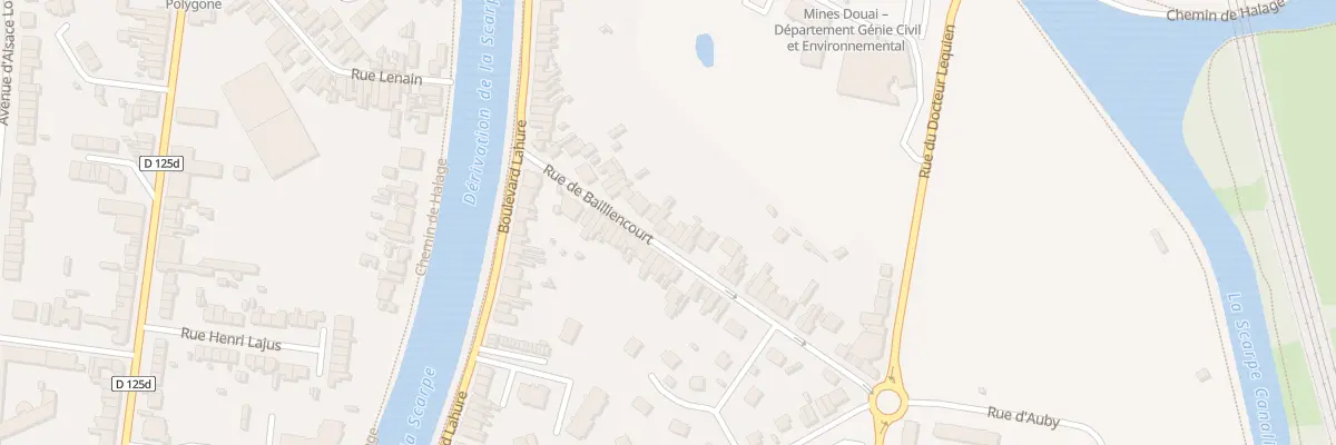 Plan du 180 Rue de Bailliencourt à Douai