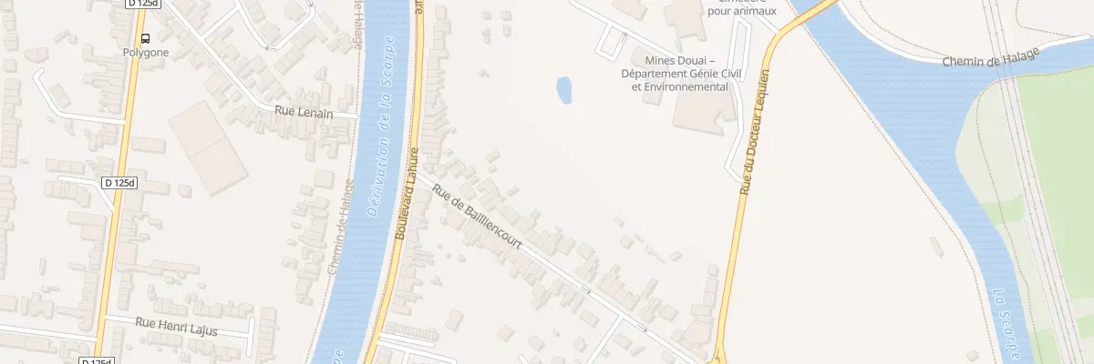 Plan du 200 Rue de Bailliencourt à Douai