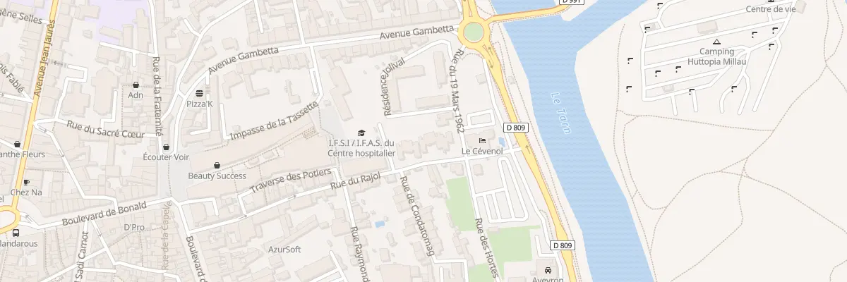 Plan du 101 Rue du Rajol à Millau