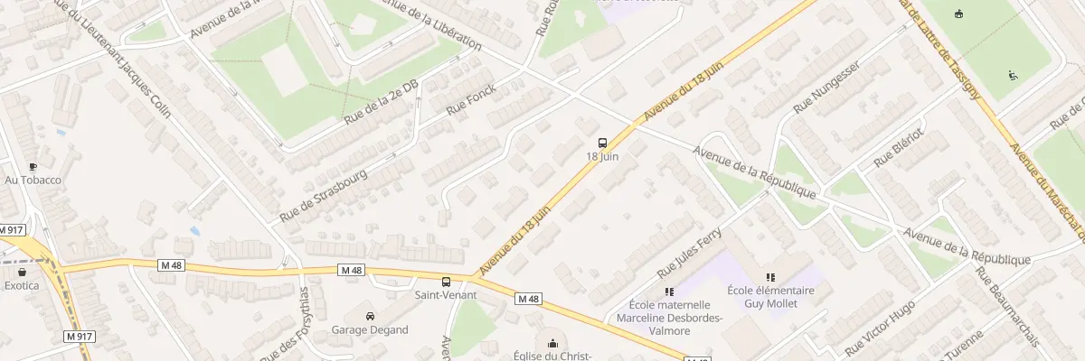 Plan du 36 Av du Dix Huit Juin à Ronchin