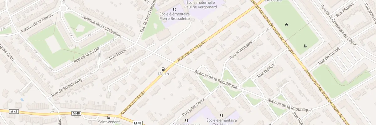 Plan du 15 Av du Dix Huit Juin à Ronchin