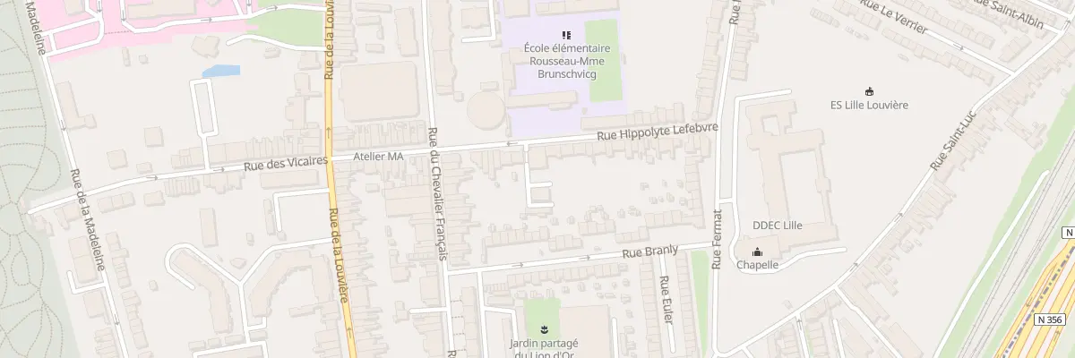 Plan du 22 Rue Hippolyte Lefebvre à Lille