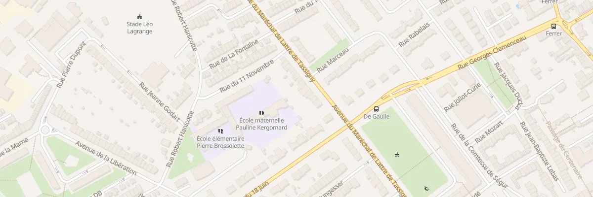 Plan du 93 Rue Mal de Lattre de Tassigny à Ronchin