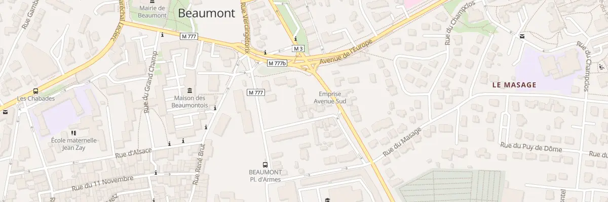 Plan du 180 Rte de Romagnat Rd3 à Beaumont