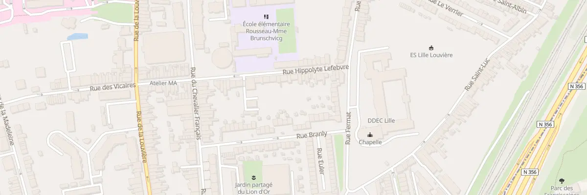 Plan du 38 Rue Hippolyte Lefebvre à Lille