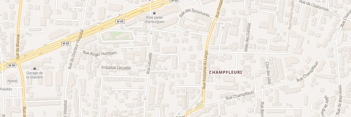 Plan du 34 Rue Lecuelle à Clermont-Ferrand