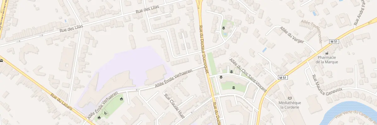 Plan du 1 Rue des Aubépines à Marcq-en-Barœul